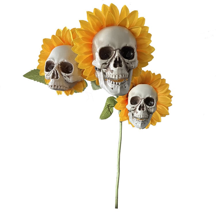 Spooky Sunflower Skull Garden Decoration Set