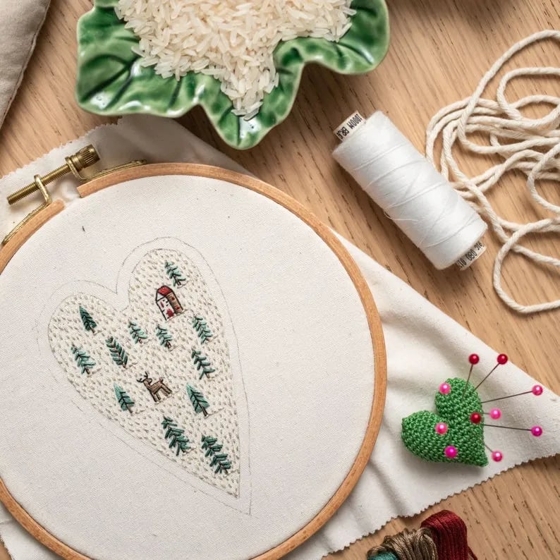 ๐2025 Christmas Sale 49% Discount - DIY Heart Shaped Hand Embroidered Christmas Ornament Kit