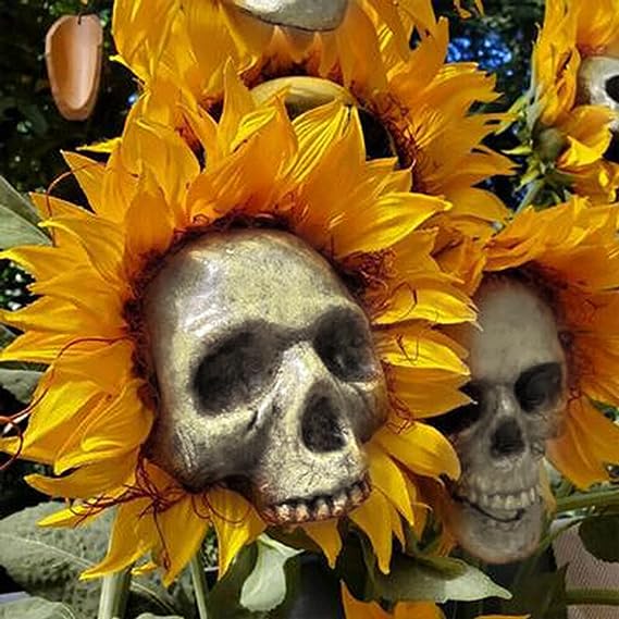 Spooky Sunflower Skull Garden Decoration Set