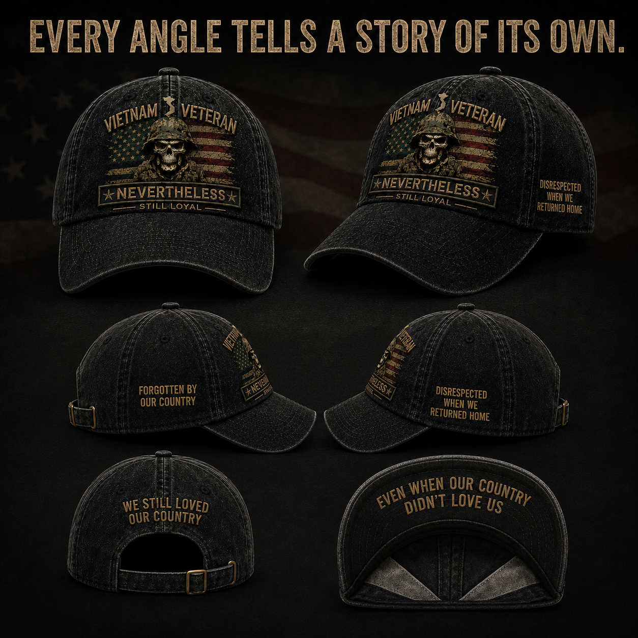 🇺🇸🎖️ Vietnam Veteran Tribute Cap — Forgotten by Many. Loyal Forever.