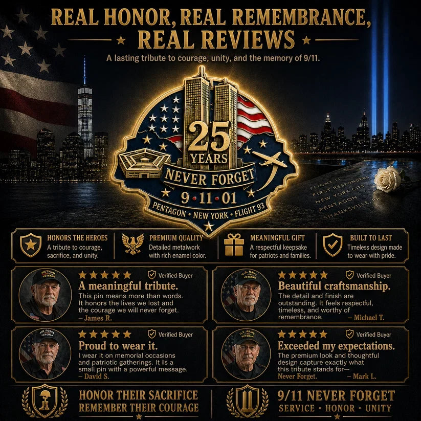 🕯️ 9/11 "New York • Pentagon • Flight 93" 25th Anniversary Remembrance Pin