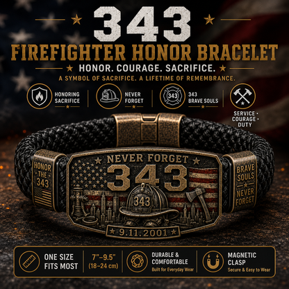 🔥 343 Firefighter Honor Bracelet – Made by Retired Firefighter “James Miller”