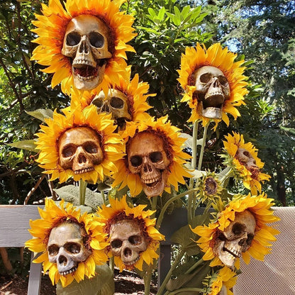 Spooky Sunflower Skull Garden Decoration Set