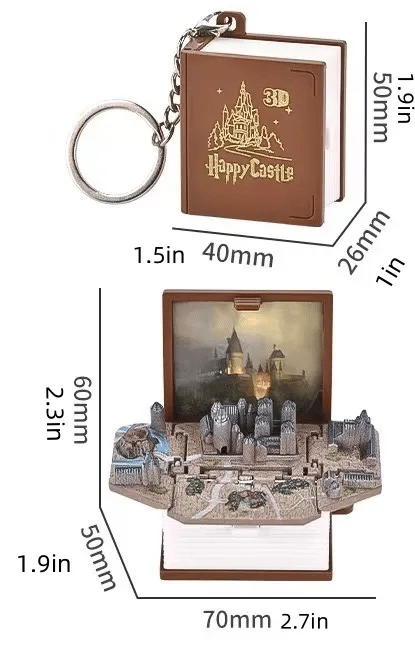 🔥3D foldable pop-up book creative key chain