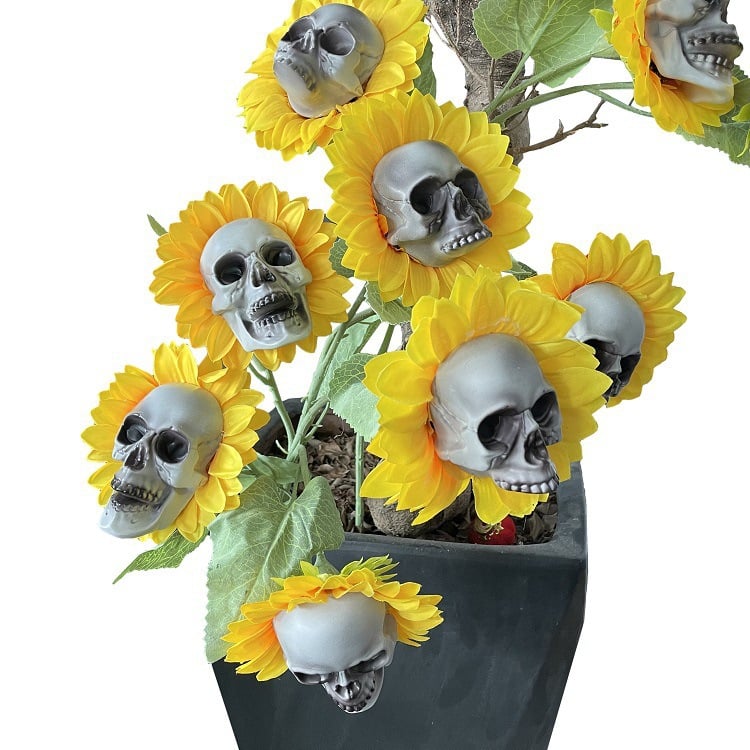 Spooky Sunflower Skull Garden Decoration Set